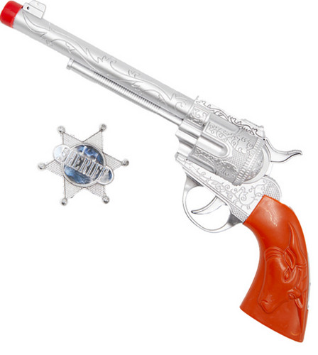 Cowboy gun with sheriff badge - gun,
