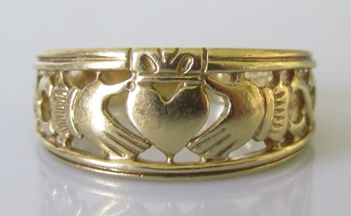Gold claddagh ring vintage - -,