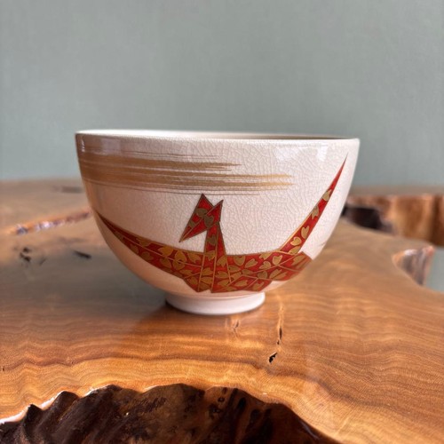 Japanese crane matcha tea - matcha, bowl