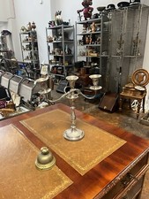 Vintage English Hand Chased Twin Armed Candelabra 37 X 37cm 