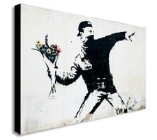 BANKSY FLOWER THROWER Canvas