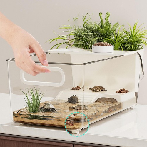 Turtle tank with platform - with,