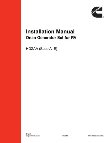 Cummins installation manual - -,