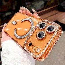 Glitter Diamond Girl Magsafe Case For iPhone 17 16 15 14 13 Pro Max Plus Air