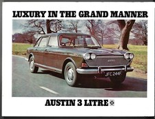 Austin 3-Litre De Luxe 1968-69 UK Market Foldout Sales Brochure