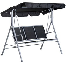 Black 3 Seater Patio Swing