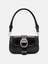 Topshop Black Patent Buckle Design Womens Hand Bag - RRP £22.99