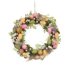 Speckled Egg and Floral Easter Wreath by Floral Silk Spring Homeware Accessory