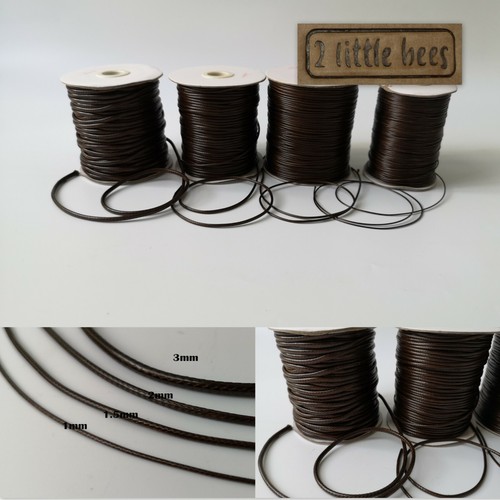 Brown waxed polyester cord - waxed,