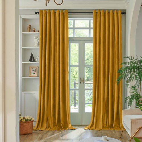 Crushed velvet curtain pair - crushed,
