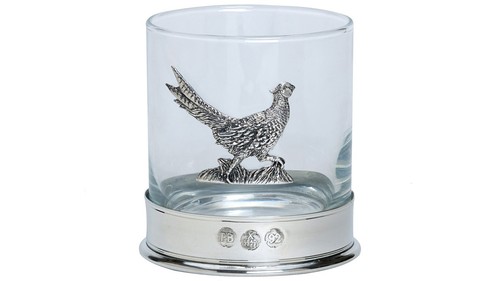 Bisley pewter whisky - pewter, glass