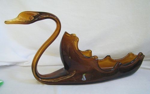 Vintage eames era amber glass - amber,