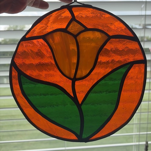 Stained glass tulip flower - stained,