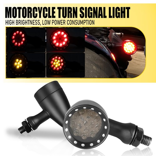 Black motorcycle bullet amber - black,