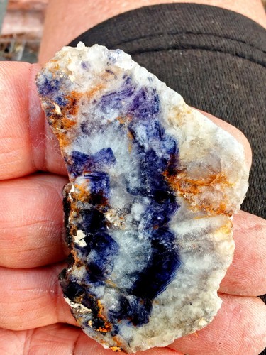 Blue john fluorite crystal - blue,