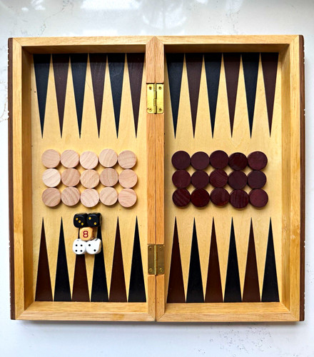 Wooden backgammon folding - wooden,