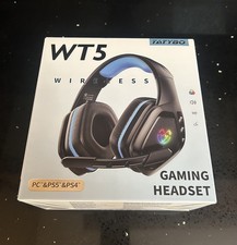 Wireless Gaming Headset for PC Ps5 Ps4, 2.4GHz USB & Type-C & Bluetooth Gaming