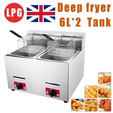 Commercial LPG Gas Fryer 2X 6L
