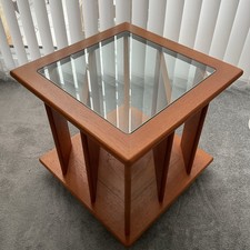 Vintage Retro G Plan Coffee Table Magazine Rack Glass Top  