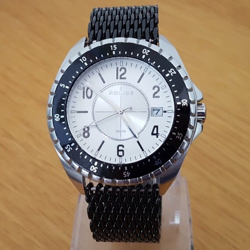 Mens silver black police - silver,