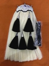 Piper Long Horse Hair Kilt Sporran Thistle Chrome Cantle 5 Tassels Chain Belt