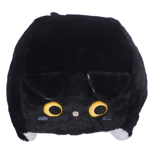 Black plush cat doll - black,