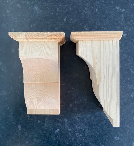Wooden corbels pair shelf - pair,