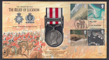 REPLICA QV 1857-58 Indian Mutiny Medal 2002 GB Stamp Cover Relief of Lucknow