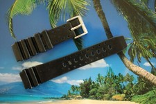 OLLECH & WAJS 20MM EARLY VENTED BLACK RUBBER WATCH BAND WATCHBAND STRAP BRACELET