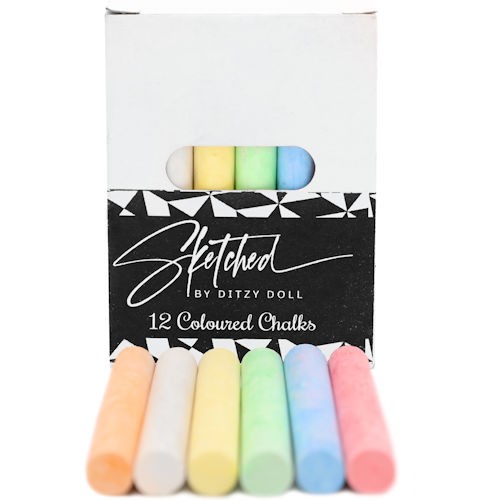 Coloured chalks pavement - chalks,