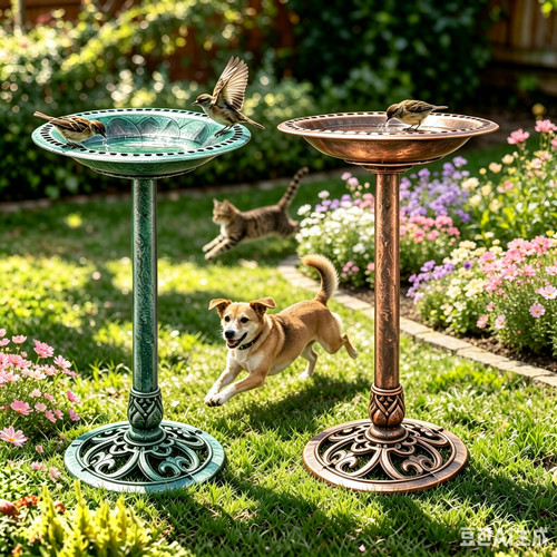 Vintage pedestal bird bath - 28",
