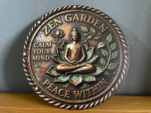 Zen garden metal sign buddha - zen,