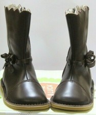 LIVIE & LUCA 'REINA' DARK BROWN SMOOTH LEATHER BOOTS UK SIZE 8 JR EU 25