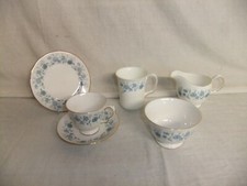 Colclough - Braganza - vintage blue floral gilded bone china tableware - 7D2A #