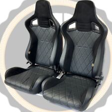 BB6 Reclining Titling Bucket Sports Racing Seats Diamond Stitched / Alcantara 