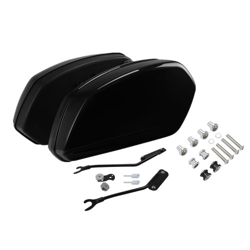 Black hard saddlebags - black,
