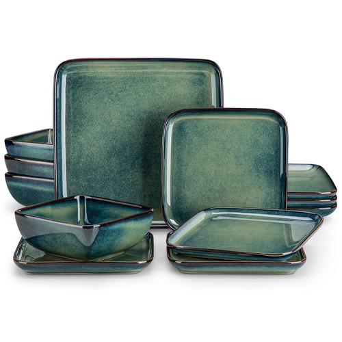 Dinnerware set stoneware green