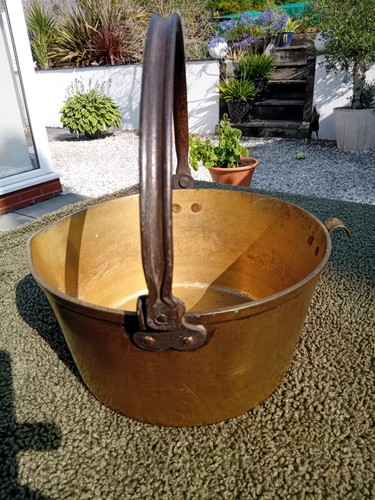 Antique brass jam pan 1800s - brass,