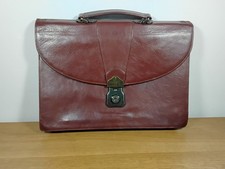 Vintage Texier Leather Briefcase 5 compartments Cheyney Clasp makers mark