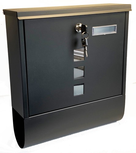 Large steel post box postbox - steel,