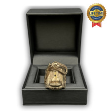 New 9ct Gold Filled Cowboy Saddle Ring Mens Chunky Waterproof Gold Plated Ring