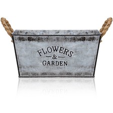 Flower Display Bucket Wrought Iron Pot Metal Planter with Handles