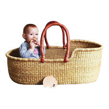 Baby Bed with Mattress,Baby Moses Basket,Baby Bassinet,African Woven  Basket Bed
