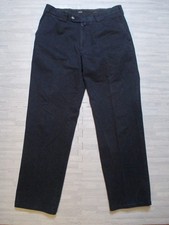 Meyer Trousers Mens W34 L32 Black Chinos Stretch Cotton Blend Smart Zip Fly