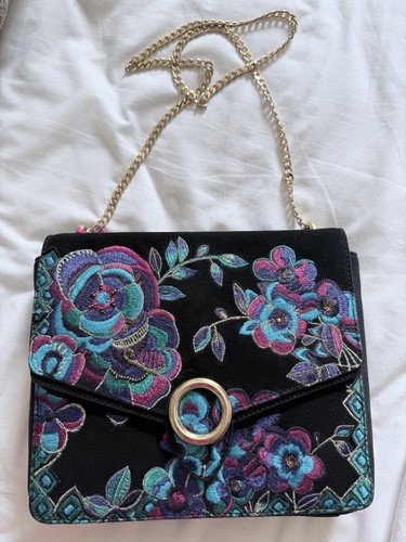 Black floral cross body - , bag"