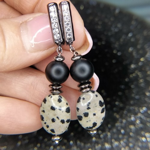 Black agate and - black, dot