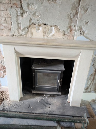 Limestone fireplace surround - limestone,