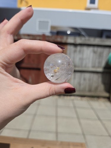 Clear quartz with golden - quartz,