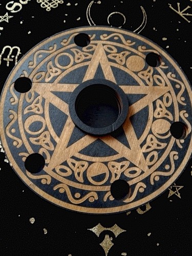 Wooden altar pentacle - altar,