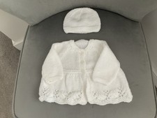   matinee and bonnet set white